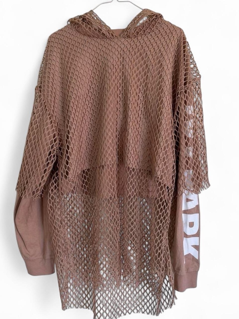Ivy Park Beige/Brown Mesh Hoodie Layered long sleeve